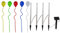 Solarleuchte Stecklampe Solar Luftballon bunt Außen Solarlampe Stableuchte Garten, Erdspieß, 5X Ballon 4X Stäbe, 9er Set