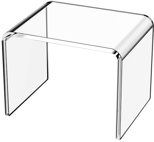 Dewrhiixe Sgabello trasparente acrilico antiscivolo,trasparente 32x24x24cm | Fino a 113 kg, Per Bagno e Cucina, Per Camera da Letto, Design Trasparente