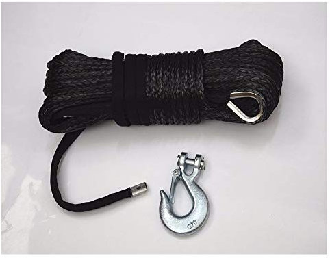 Abschleppseile Schwarz 10mm * 30m Seilwinden Seil, amp;3/8 Hook, Synthetic Winch Kabel, Off-Road-Seil, Plasma Winch Kabel