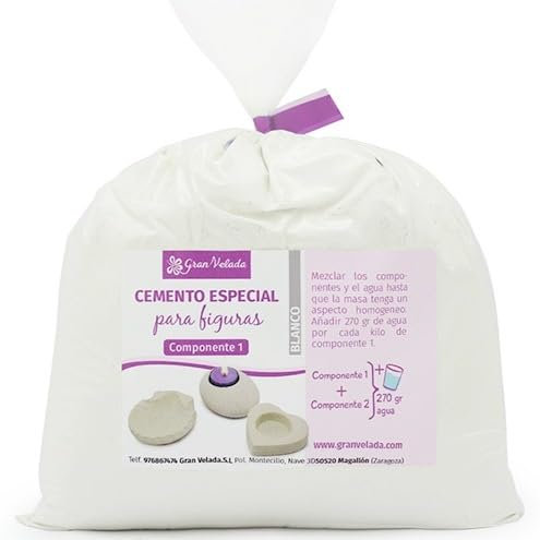 Cemento Blanco para Figuras: Ideal para Decoración y Manualidades. Fácil de Mezclar para Crear Diseños Originales. Descubre Cómo Hacer Figuras | 5000 gr