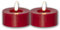 Star Trading 060-07 LED-Echtwachs-Kerze Flamme Flow T-Light 2er Set, rot, Wachsspiegeloptik, ca. 5,5x7 cm, naturgetreue Flamme, Batterie, Timer, Vierfarb-Karton