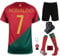 Boriverae Portugal Rondo #7 Kinder Fußballtrikot, Heim 2024 Full Set, Sporttrikot, Fußball-Trainingstrikots, Fanartikel Mit Sets (140-Rondo)