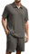 Anelune Trainingsanzug Herren Sommer Sportanzug Herren 2 Teiliges Kurzarm T-Shirts Kurze Hose Freizeitanzug für Jeden Tag Dunkelgrau XL