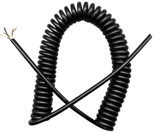 RBSN Coiled cable Spring Wire 5 Cores Telescopic High Elastic Spring Cable Copper Core Power Extension Power Cord for Hanging Tail Retractable Coil(Stretch 1.25 meter)