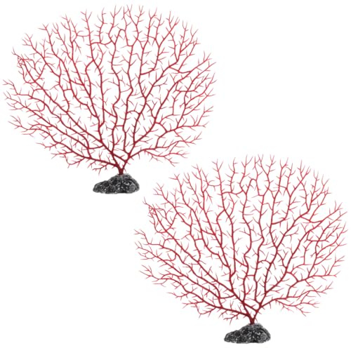 Happyyami Lot De 2 Coraux Artificiels pour Aquarium Décoration Corail en Tpc Plantes Aquatiques Ornementales Refuge pour Poissons Aspect Réaliste pour Bocal Et Paysage Aquatique