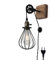 Alpinaluz Vintage-Wandleuchte, FRUSTA – Retro-Lampe mit Eisenkäfig und verstellbarer Riemenscheibe, E27-Sockel, Kabel mit Stecker und Schalter, klassisches Design für Schlafzimmer, Wohnzimmer oder