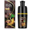 Haarfarbe Schwarzes Haarfärbeshampoo für Graues Haar 3 in 1, Haarfarben Shampoo für Männer und Frauen, shampoo gegen graue haare, Black Hair Dye Shampoo for Gray Hair (350 ml) (Dunkelbraun)