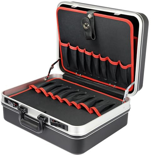HMF 15601-02 Werkzeugkoffer leer, Werkzeugkiste groß aus ABS-Kunststoff | 47 x 40 x 22 cm