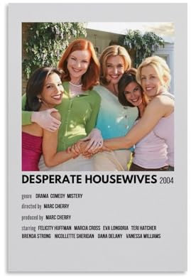 OREAUORN Poster Desperate Housewives 5,090.2 cm (20 x 30 cm), ästhetisches Vintage-Poster, dekoratives Gemälde für Wohnzimmer, Schlafzimmer, 20 x 30 cm, ungerahmter Stil