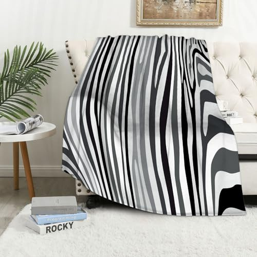MAAPCHP Coperta Pile Blanket Motivo zebrato creato da illustrazione a colori Coperta di Flanella Coperta per Adulti per Bambini Caldo Divano per Il Tempo Libero Sedia Soffice Coperta Soffice76x100cm