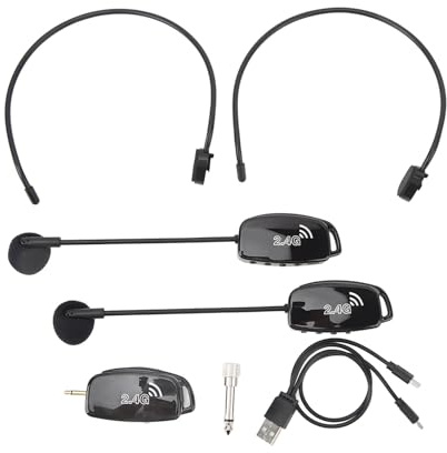 BONKZEBU Casque de Microphone sans Fil, Système de Microphone sans Fil Détachable de Réduction du Bruit, Système de Micro Casque UHF Connexion Automatique, pour Le Stade de L'enseignant