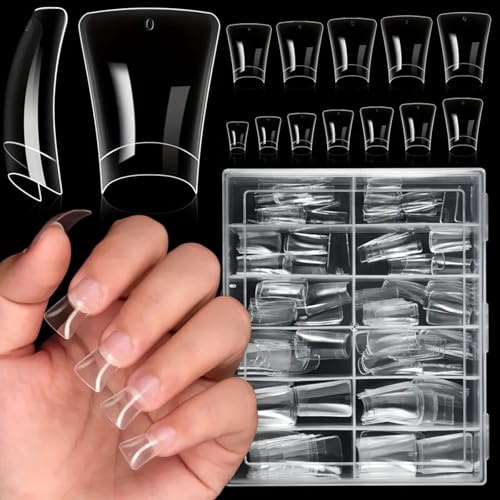 120/504pcs Duck Feet False Nails Short Curved Tips Manicure Nails Accesories Nails Art Decors for Salon and Home Use