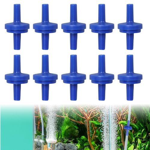 10 Stück PP Einweg Rückschlagventil, 4mm Wasser Stoppt Plug in Rückschlagventil, Aquarium Fisch Tank Luftschlauchverbinder, für Wasser Kraftstoff Öl Gas Flüssigkeit Luft (Blue)