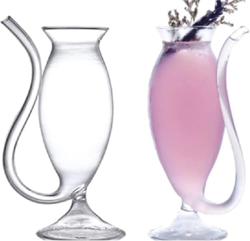 MMIAOO Vampire Weinglas Tasse Set von 2 kreativen Cocktail Gläser Dekanter Tassen Tassen mit eingebautem Stroh für Cocktail Weinsaft Home Bar Party Club (340ml / 12oz)