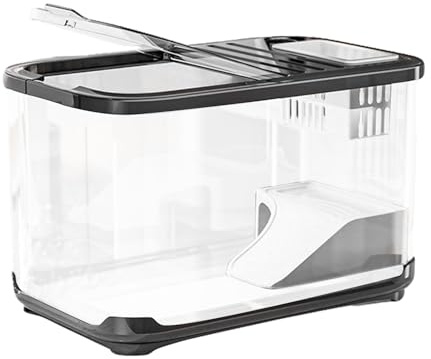 Aquariums avec Orifices d'Aération - Kit Aquarium Complet | avec Bac à Escalier pour Décorations Végétales Gravier Sable et Crevettes d'eau Douce