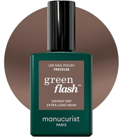 Manucurist Green Flash Freckles LED Gel Nail Polish | LED gel polish and semi-permanent nail varnish, UV nail lamp compatible. 12-free, bio-sourced, vegan, Made in France, 15 ml