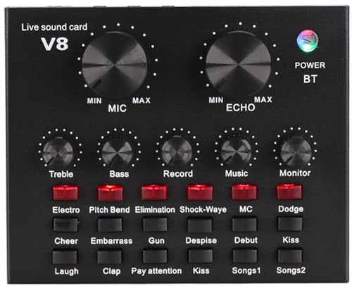 Audio Mixer V8 Soundkarte Stimme ändern Live-Streaming Singen Karaoke Headset Externe Aufnahme for e Home KTV Computer