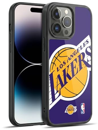 Head Case Designs Offizielle NBA Übergroß Los Angeles Lakers Gel Armour Hülle [Militärischer Schutzgrad] kompatibel mit Apple iPhone 14 Pro Max