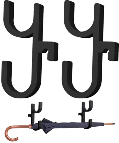 LAKPYN Soporte para Paraguas de Coche 2PCS - Ganchos Universales SUV/Camión - Organiza el Habitáculo y el Maletero (Negro)