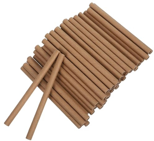 ROMISBABA 100 Stück Mauerbienen Niströhren 15cm Pappeinsätze 8mm Innendurchmesser Pappröhren Nachfüllpack für Bienenhäuser Imkerei und Insektenhotel BAU