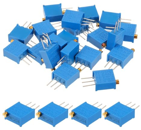 QUARKZMAN 20 Stück 500K Ohm Mehrgang-Trimmer-Potentiometer 3296W Oben Einstellbarer Variabler Widerstand Hochpräzisions-Potentiometer Für Präzise Schaltungsanpassung DIY-Elektronikprojekte
