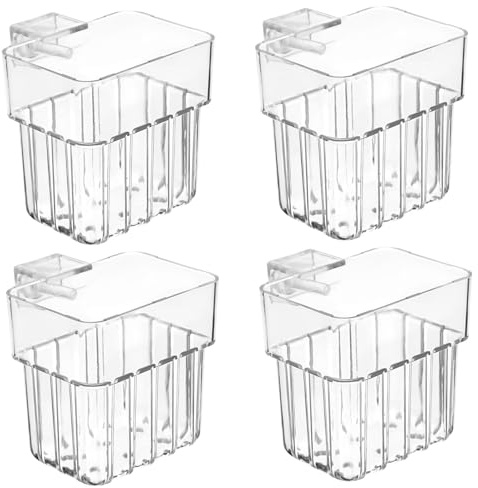 Takingup Aquarium-Pflanzenhalter, 4 Stück, transparenter Kunststoff-Aquarium-Pflanzenhalter mit Schrauben, Hydrokultur-Pflanzbecher für Wasserpflanzen, Zubehör und Dekoration – für