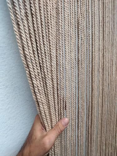 MadeInNature Rideau de Porte Naturel Corde Coton Tressée Haut de Gamme, Intérieur et Extérieur, Largeur 90 cm x Longueur 200 cm, Différents modèles (Jute 54 brins)