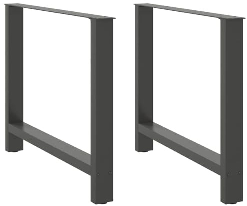 ULUYYUC Lot de 2 pieds de table en acier anthracite - Hauteur réglable - Moderne et robuste - 100 x 72-73 cm