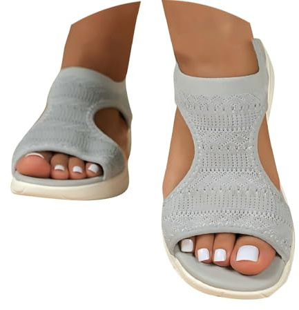 Générique Chaussure Femme ete Sandales Femme Été Confortable Chaussures Sandale Orthopédique Ouvertes Chaussure Confort Sandals Sandalette Été Marche Sport 001 Gris 38 EU