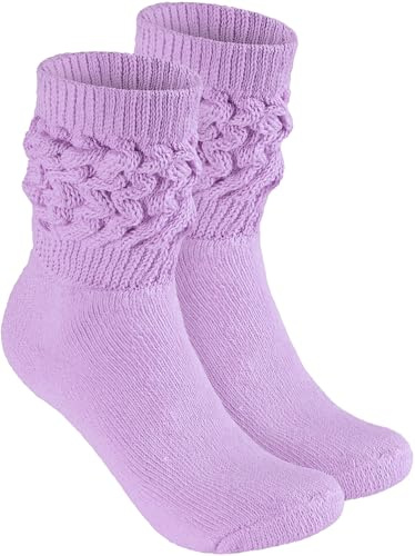 BRUBAKER Slouch Socken - Damen Schoppersocken für Fitness, Yoga, Workout, Gymnastik und Wellness - 1 Paar Knit Sportsocken für Frauen