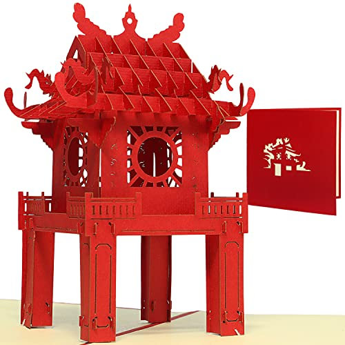 LINPOPUP®, LIN17461, Pop Up 3D Karte Asien, Glückwunsch Karte, Reisegutschein Japan Manga, Teehaus, N166