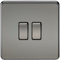 Knightsbridge SF3000BN Screwless 10 A 2-Gang 2 Way Switch, Black Nickel