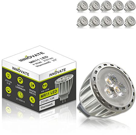 INNOVATE ES111 GU10 LED Leuchtmittel 1 Stk. [12W 60° 3000K Warmweiß Dimmbar I ersetzt 100W] QRB11 ES111 QRB111 LED Leuchtmittel Lampe Spot Strahler Spot (GU4 Sockel 3000K, 10 Stk.)