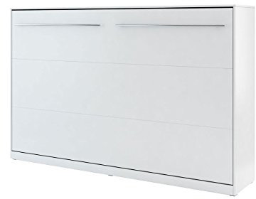 Mirjan24 Schrankbett Concept Pro II Horizontal, Wandklappbett inkl. Lattenrost, Bettschrank, Wandbett, Schrank mit integriertem Klappbett, Funktionsbett (120x200 cm, Weiß)