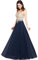 Misshow Abendkleid, lang, große Größe, sexy, rückenfrei, schick, elegant, Galakleid, marineblau, 30