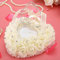 PE Ringkissen Weiße Ringkissen Herzförmiges Kompaktes Design, Romantische Herzförmige Ehering Box Rose Decor Ringkissen Kissen für Ring Case Ring Bearer(Beige)