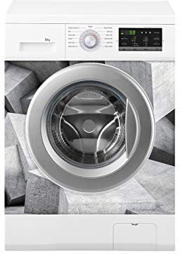 Vinilo para Lavadora Estructura Cúbica | Varias Medidas 70 x 70 cm | Adhesivo Resistente y de Fácil Aplicación | Pegatina Adhesiva Decorativa de Diseño Elegante