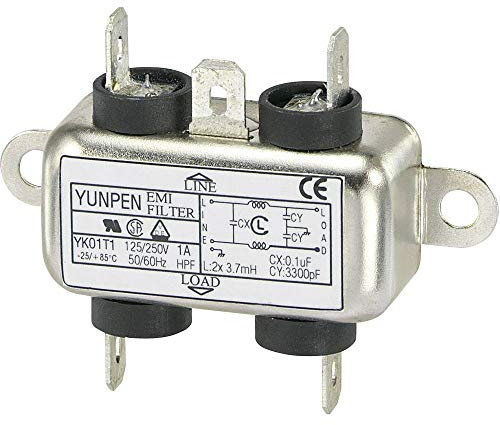 Yunpen 530105 YK01T1 Entstörfilter 250 V/AC 1 A 3.7 mH (L x B x H) 44 x 48.7 x 18 mm 1 St.