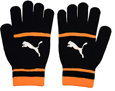 Puma - Damen Mit Streifen - Handschuhe (M) (Schwarz/Orange)