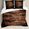 ABAKUHAUS Schokolade Bettwäsche Set für Doppelbetten, Raue Dunkle Holz, Weicher Microfaserstoff Allegigeignet kein Verblassen, Braun Dunkelbraun