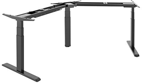 LogiLink EO0017 - Elektr. höhenverstellbares Schreibtischgestell, 120° Eckdesign mit programmierbarem LED-Speichermodul (3 Positionen) Schwarz