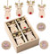 KOHMUI Holz Weihnachtsdeko Anhänger Set, Christbaumschmuck Weihnachtsbaumschmuck, Baumschmuck zum Hängen, 24 Christbaum Hirschkopf Rentier Weihnachtssnhänger mit 18 Frohe Weihnachten Aufkleber