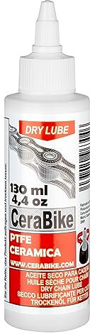 CeraBike Lubrificante a Secco, Emulsione Lubrificante a Secco per Catena, Olio Dry con Ptfe e Ceramica, 130 ml
