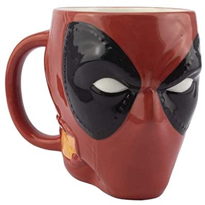 Paladone Mug masque Deadpool - Officiellement licencié, Tasse en forme de visage pour boissons chaudes ou froides, 550ml
