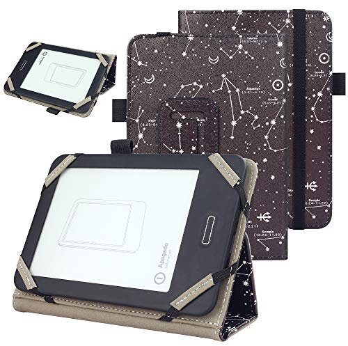 VOVIPO Custodia protettiva universale per kindle Paperwhite Kobo e-Reader da 6, custodia Folio con cinturino a mano compatibile con Kobo/Kindle/Tolino/Pocketbook/Sony 6 pollici-Constellation