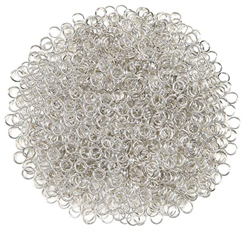 TOAOB 1000 Stück Biegeringe Spaltringe Silber 6mm Metall Kettenringe Biegeringe mit Öffner für Halsketten Armband DIY Schmuckherstellung