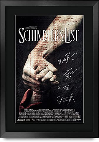 HWC Trading FR A3 Schindler's List Liam Neeson Gifts gedrucktes Poster mit Autogramm für Film-Fans – A3 gerahmt