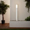 Lightbox Wegelampe Stehleuchte Garten mit Dämmerungsschalter für LED-Kranz 80cm Höhe einstellbarer Bewegungsmelder IP-Schutzart 44 spritzwassergeschützt 1x E27 Metall/Kunststoff, edelstahl