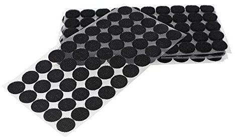 BORMAN - Adhesivo redondo, 200 pares de pelo + gancho con adhesivo fuerte doble cara, belcros en forma de lunares de 15 mm de diametro de color negro, excelentes para multiples usos.