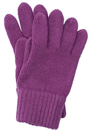FosterNatur, Kinder Finger Handschuhe/Strickhandschuhe/Wollhandschuhe, 100% Wolle extrafine (3, Lila)
